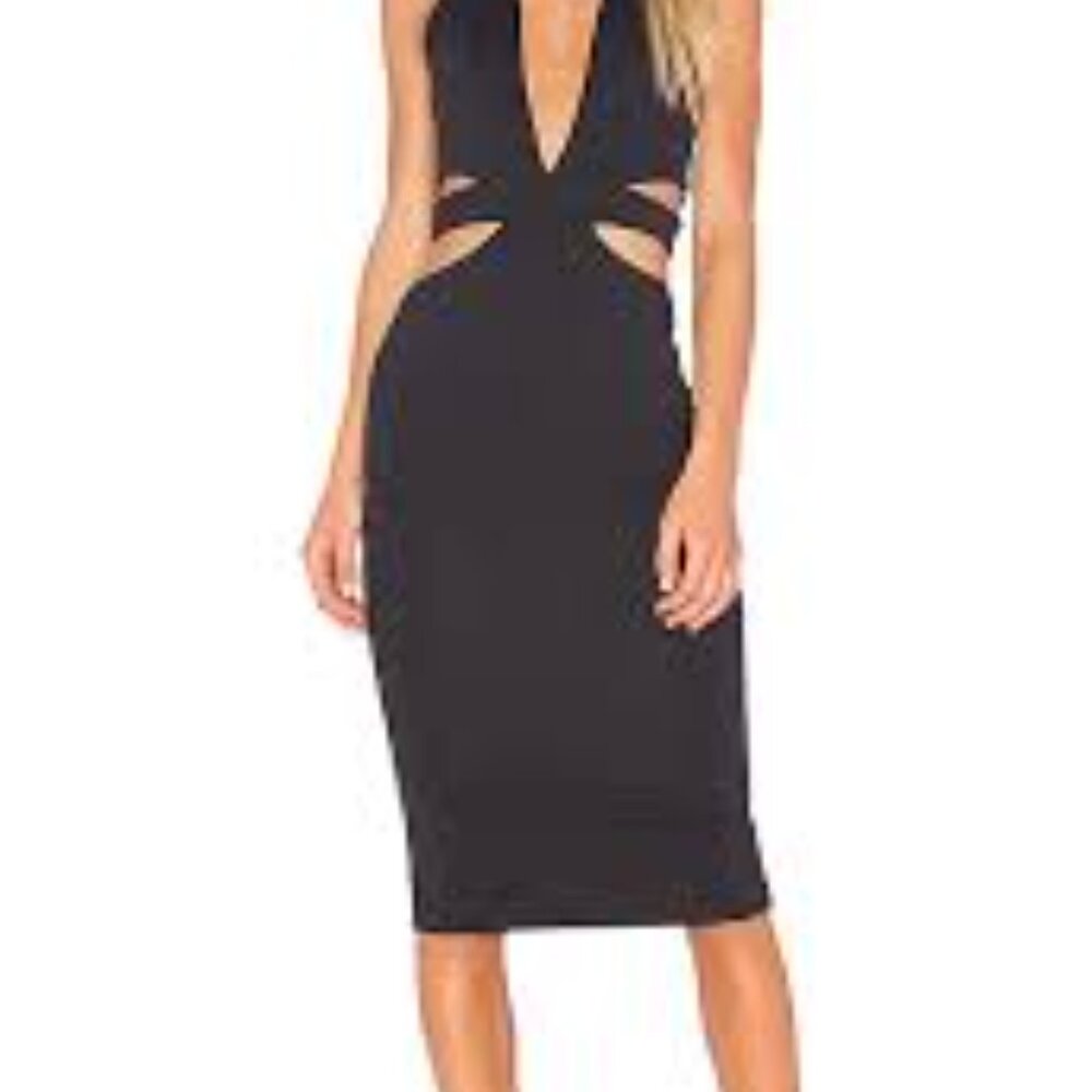 Donna Mizani black Eden dress midi size small